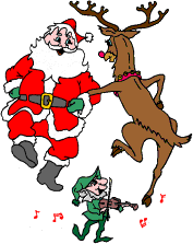 Santa Reindeer and Elf