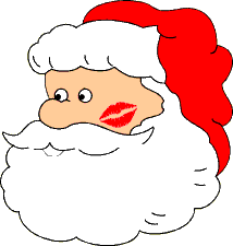 Santa with lipstick on face