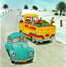 Santa Claus transporting the gifts
