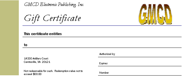 GMCD Gift Certificate