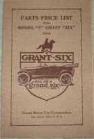 1915 GRANT SIX model ''T'' parts price list cover from Cleveland,Ohio