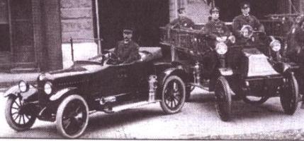 1916 Grant Six Roadster & 1913 Adams Fire Truck,
both built in Findlay, Ohio.
