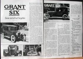 1918 Grant six Model G article - possibly from the November 1981 issue of ''CARS & PARTS''