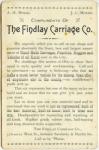 Cabinet Advertising Photo Card for the Findlay Carriage Company - back