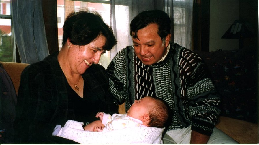 Grandma Mary,  Grandpa Luis, and Little Cielo