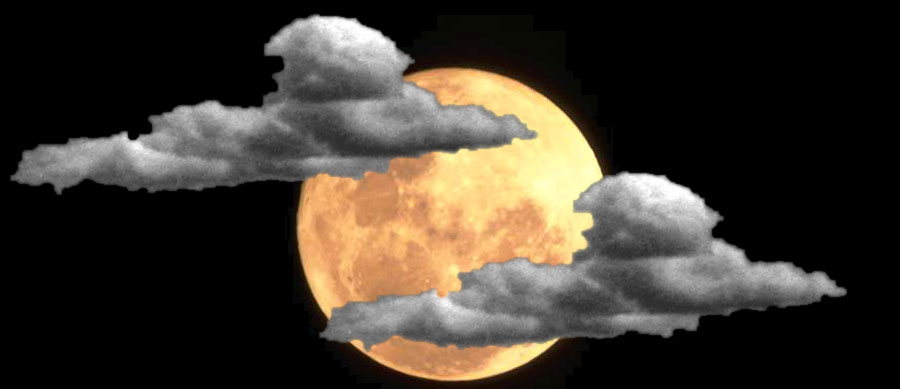 moon with clouds