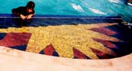 Swimming pool.  Mosaic by Kate Millington.  Click to see a larger photo.