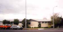 The old Centre, 
composed of two prefabs.  The ever-present truck is parked out the front.
