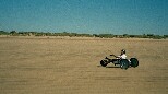 Just look at this fantastic beach! Dom Early has a go on Frank Oestermann's buggy.