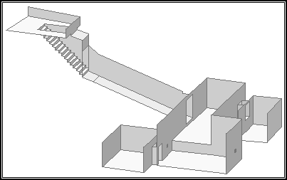 isometric drawing of tomb KV 62