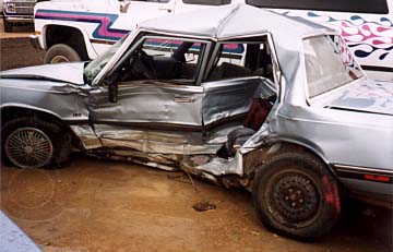 Car in salvage yard