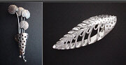 Collage of silver clay art.