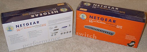 Two Netgear FS116 16 port switches