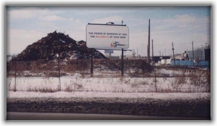 Scrap Pile Near Sign