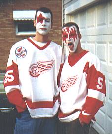 My friend Ryan and I on our way to the Detroit Red Wings game on November 27, 2001
