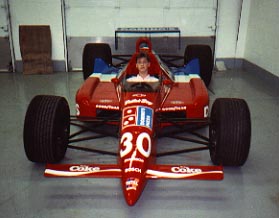 Me in the Domino's Pizza car that one the 1990 Indianapolis 500 (driven by Arie Luyendyk) 