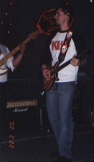 Me on stage with the band Habitual at the Boondocks Bar & Grill in Britton, MI - February 22, 2002