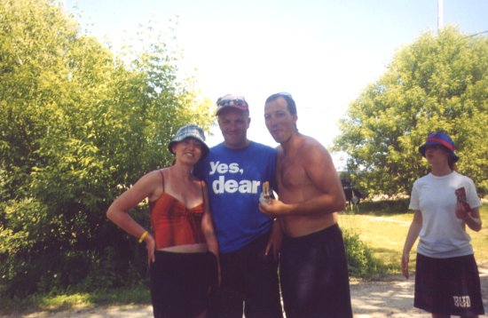 Now Posing:  Kim, LJ, Ken and Ken's peanut butter and jelly sandwich.