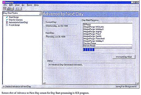 Screen shot of day start script - advance to next day