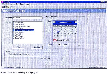 Screen shot of reports gallery