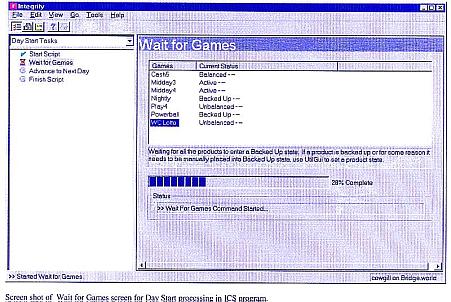 Screen shot of day start script - wait for games