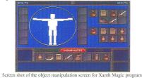 Screen shot of Xanth Magic object manipulation screen.