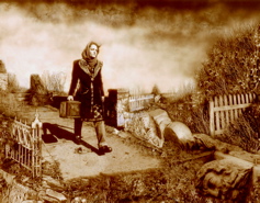 jennifer advancing (through the woods)