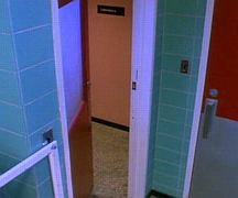 the side door, and the hall outside