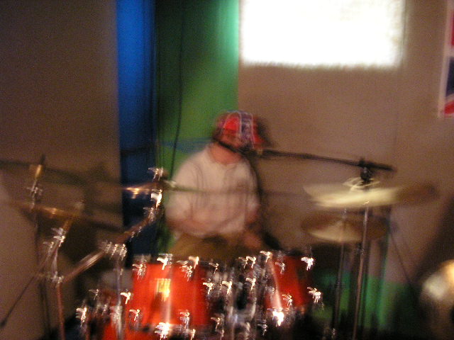 Tom on the drums