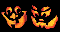Night pumpkins glow