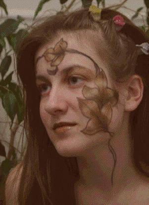 this is actually a pic of me with eye shadow leaves on my face...^-^