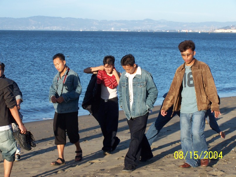 along the bay