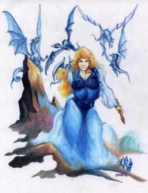 Character Sketch by Kaeryn's RL friend Sean.