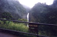 Akaka Falls and a signpost saying so