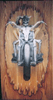 BIKER TABLE: traditional airbrush on virgin fir table