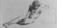 NUDE MALE: pencil sketch