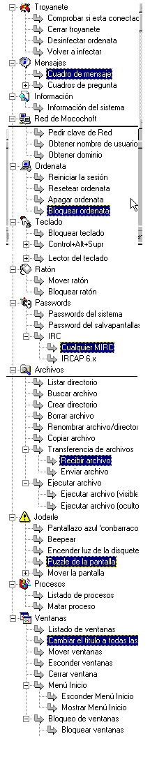 Un troyano español bastante completo, y con el que nos pueden fastidiar, ¿No te parece?.