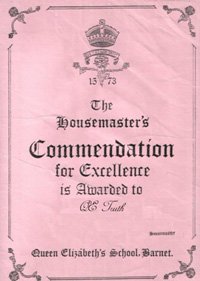 Housemaster Commendation