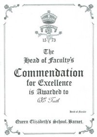 Head of Facility Commendation
