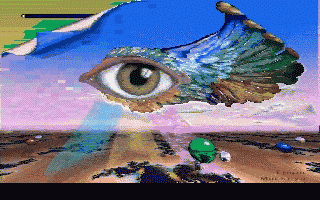 3rd Eye with wing, in space.
