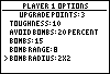 Player Options screen