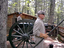This cannon placement will be a permanent display at Hickory Ridge Homestead.