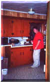 Cory in the lake house kitchen