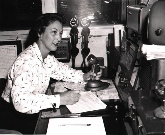 A CHP dispatcher at Monterey Dispatcher in the late 1940's