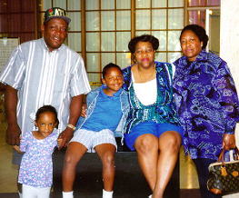 Some of the family gathers for a quick goodbye