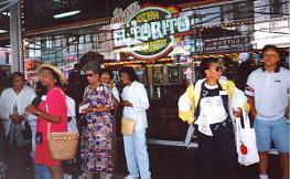 Back at street level, waiting for our bus