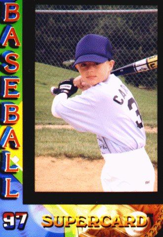 Nathaniel's baseball card (front)