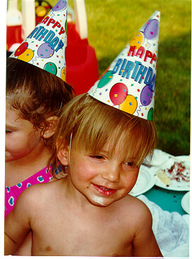 Christopher with his birthday hat on