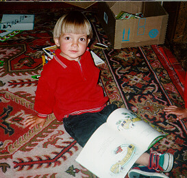 Chris reading a book