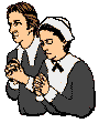 Pilgrims praying